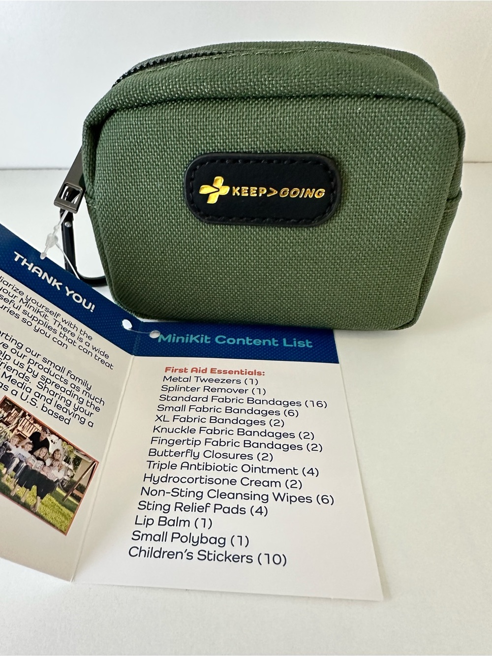 Olive Green Mini Pouch Travel First Aid Kit